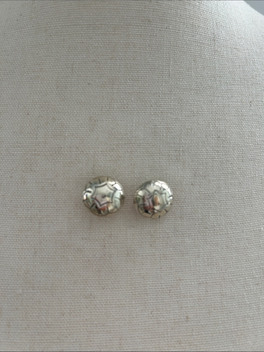 Silver-Tone Floral Stud Earrings